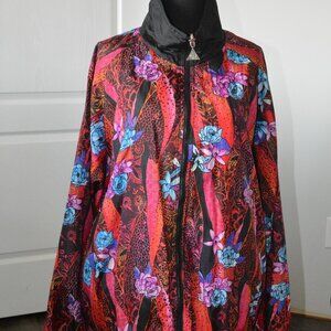 Vintage Casual Isle Women's Colorful Windbreaker Reversible Track Jacket
